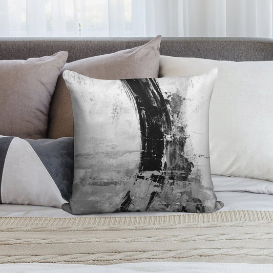 Gray Abstract Soft Gift Ready Throw Pillow