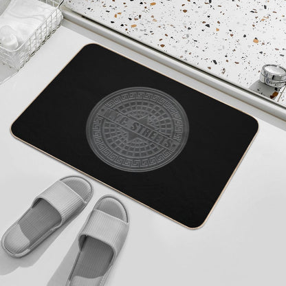 Manhole Covers NYC Black Durable Bath Mat