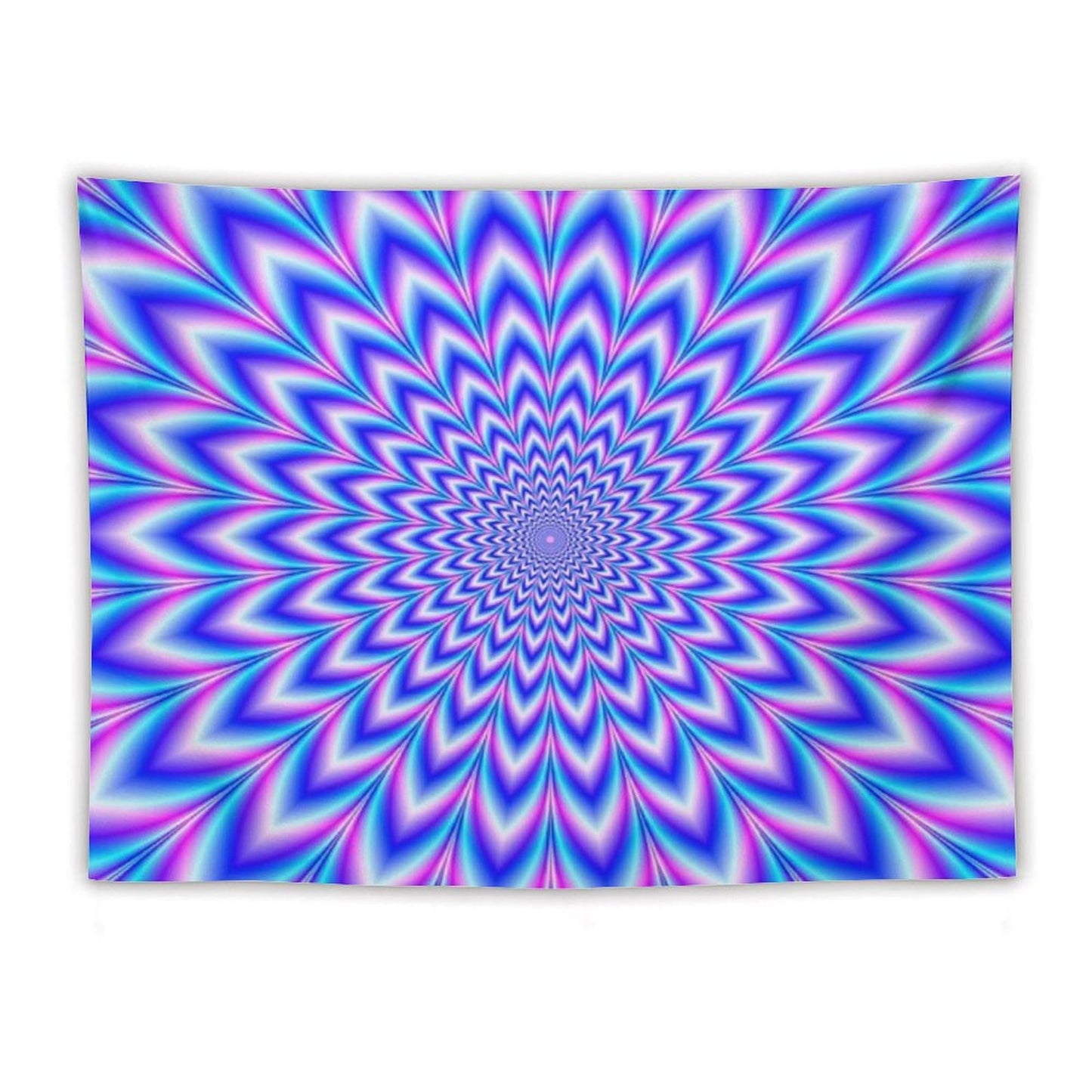 Psychedelic Pulse in Blue And Pink Tapestry