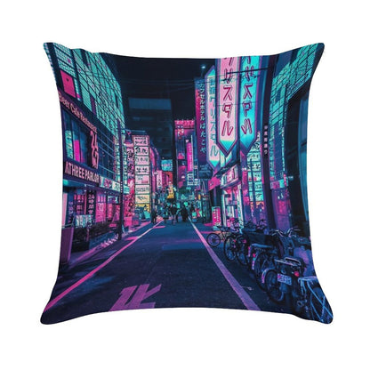 Tokyo - A Neon Wonderland Soft Anti-Pilling Throw Pillow