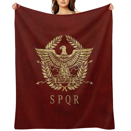 Roman Empire Emblem - Vintage Gold Throw Blanket