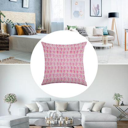 Pink Monkeys Linen Throw Pillow Cover