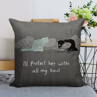 Guardian Soul Linen Throw Pillow Cover