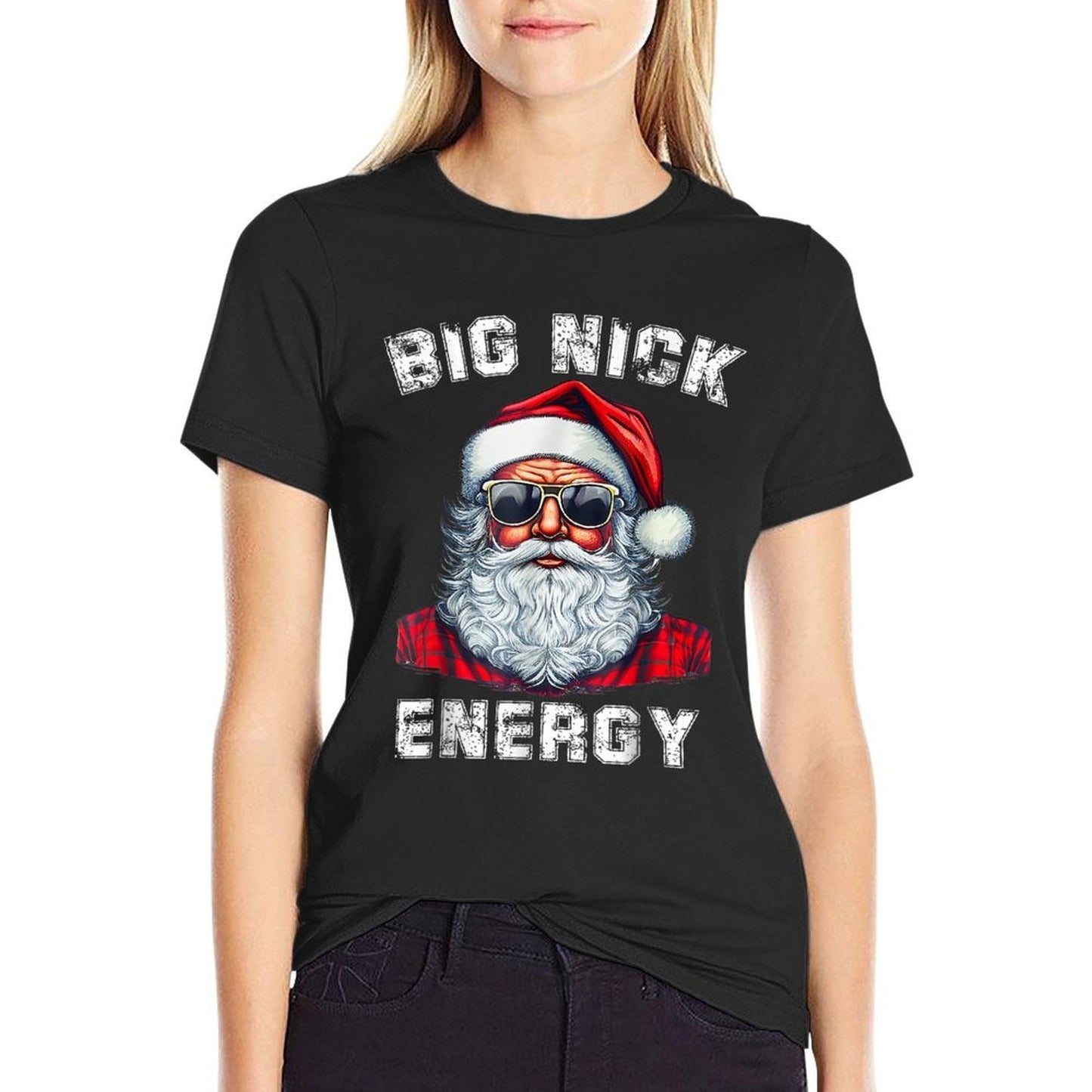 Big Nick Energy Funny Santa Christmas  Cotton T-Shirt