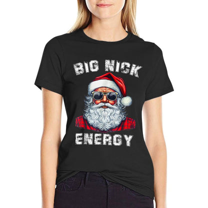 Big Nick Energy Funny Santa Christmas  Cotton T-Shirt
