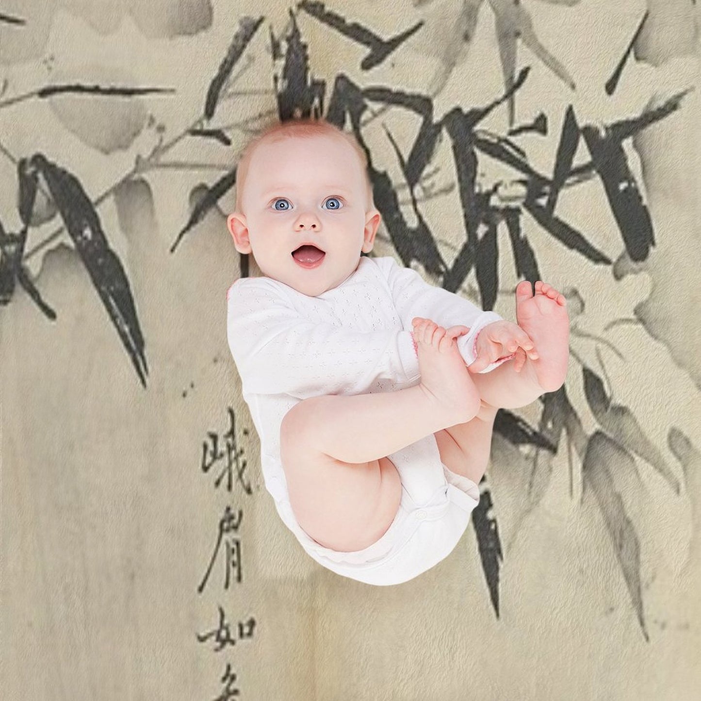 Bamboo in Snow Throw Blanket