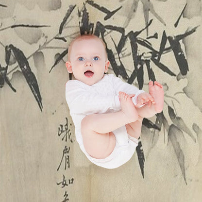 Bamboo in Snow Throw Blanket