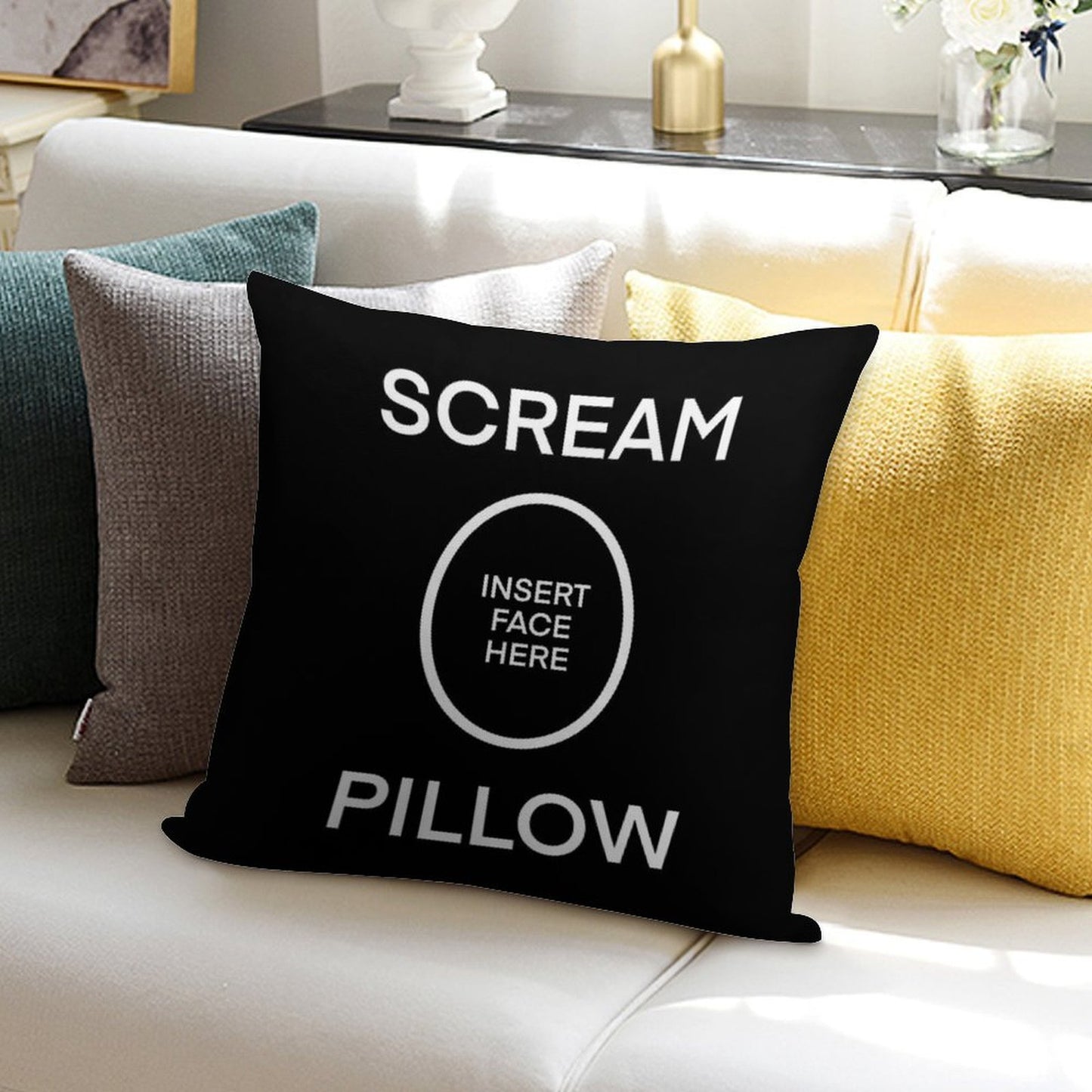 SCREAM PILLOW Soft Shrink-Resistant Throw Pillow