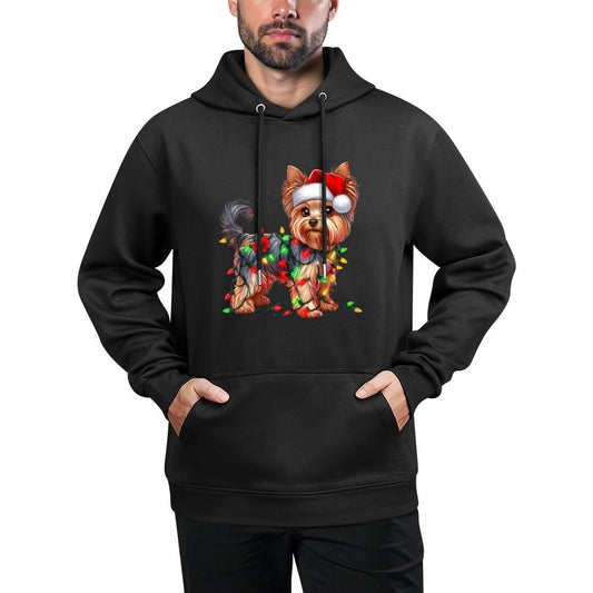 Xmas Santa Outfit Yorkie For This Christmas Customizable Surface Hoodie