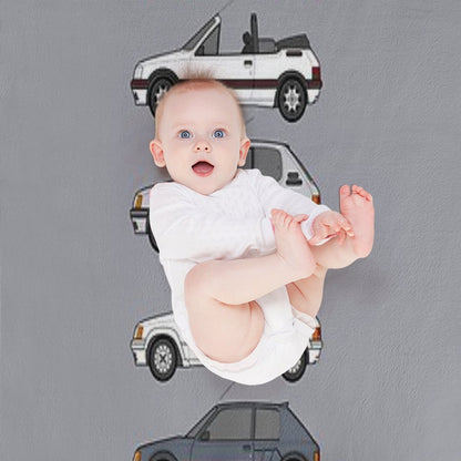 Peu Geot 205 Classic Car Collection Throw Blanket