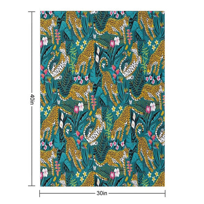 Dancing Jaguar Jungle Throw Blanket