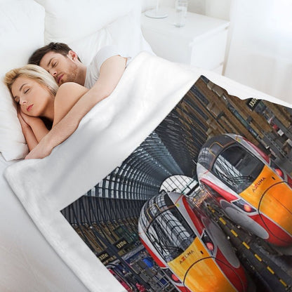 LNER Azuma Trains at Kings Cross Throw Blanket