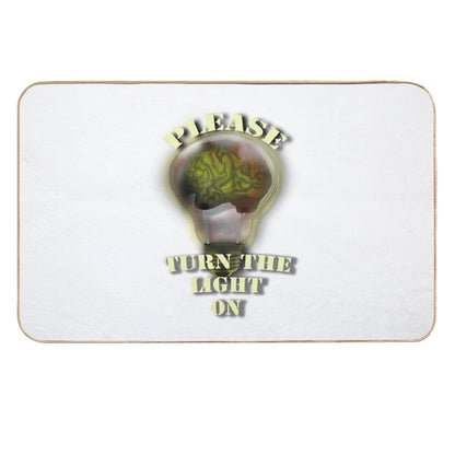 Brain in Light Bulb  Odorless Bath Mat