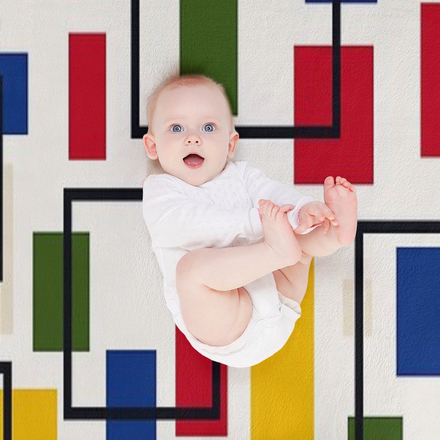 Mondrian Style Throw Blanket