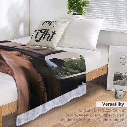 Woman Yelling at A Cat Throw Blanket