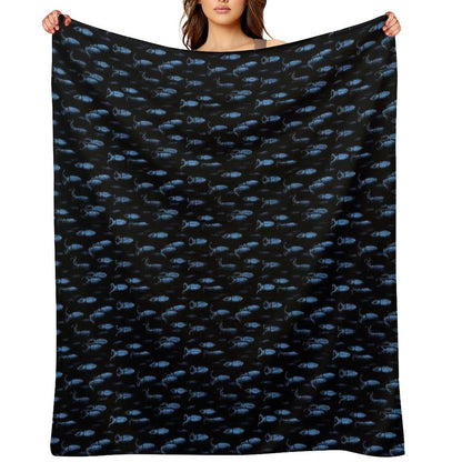 Firefly Squid Hotaruika Bioluminescent Throw Blanket