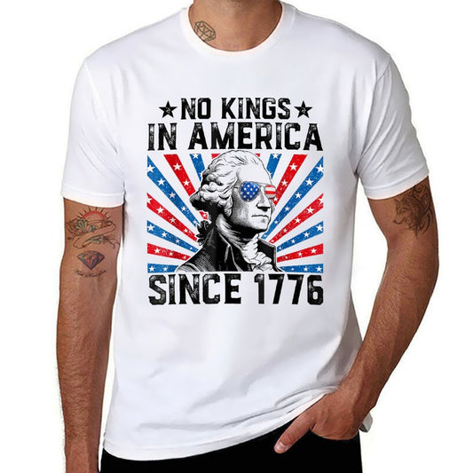 No Kings In America Since 1776 Distressed  Lightweight T-Shirt
