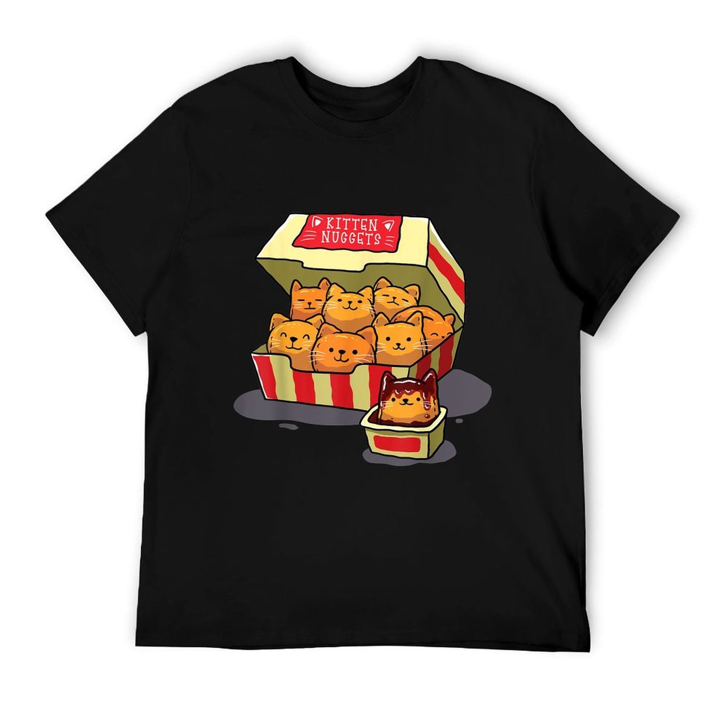 InGENIUS Funny Cat Owners & Gifts Kitten Nuggets Food Pun Cat Lover Gift Chicken Nuggets Unisex-Adults Black Small T-Shirt