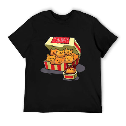 InGENIUS Funny Cat Owners & Gifts Kitten Nuggets Food Pun Cat Lover Gift Chicken Nuggets Unisex-Adults Black Small T-Shirt