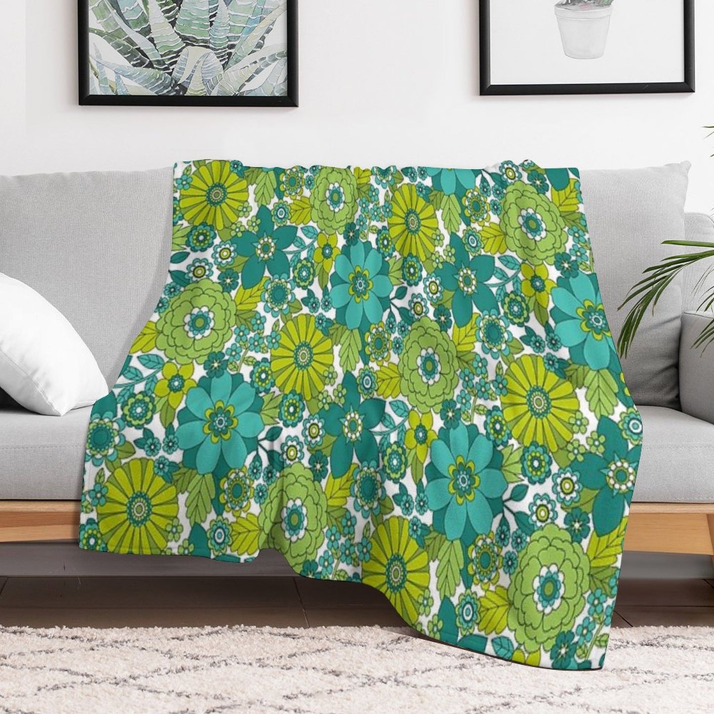 Groovy Blooms Throw Blanket
