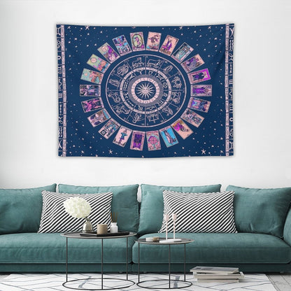 Pastel Goth Zodiac, Astrology Chart & The Major Arcana Tarot Tapestry