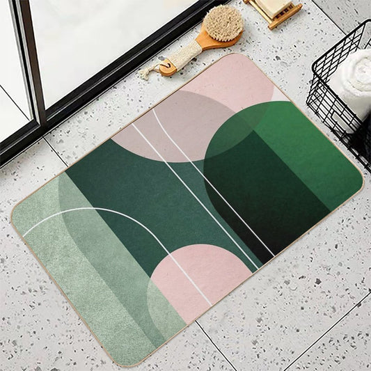Mid Century Arches in Pink And Green 2  Versatile Bath Mat