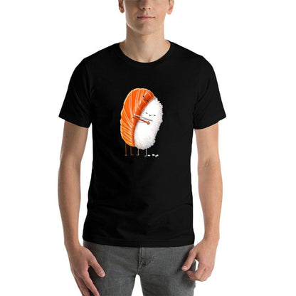 Sushi Hug  Ribbed Collar T-Shirt