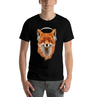 Smiling Musical Fox  Polyester Blend T-Shirt