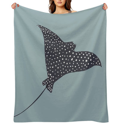 Stingray Fish Illustration Throw Blanket