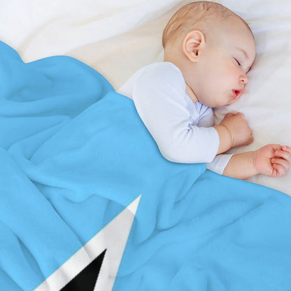 Saint Lucia Flag Throw Blanket