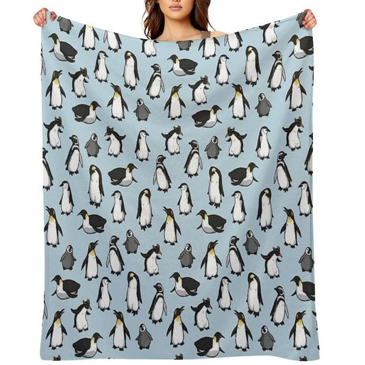 Cute Penguin Pattern Throw Blanket