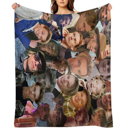 Jamie Campbell Bower Photo Collage Throw Blanket