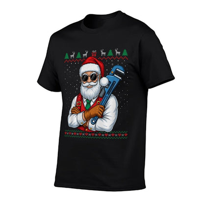 Plumber Santa Claus Christmas Funny Ugly Sweater Premium Tri-Blend  Slim-fit Cut T-Shirt