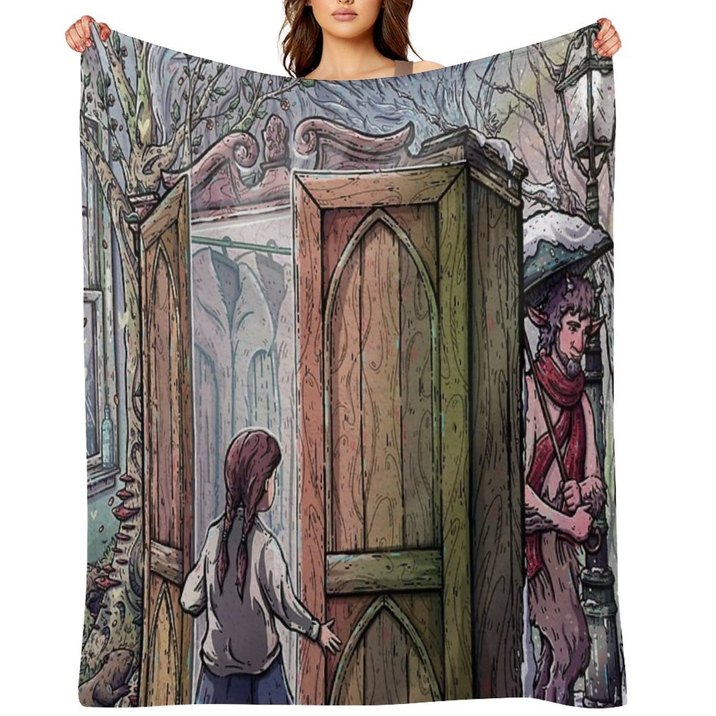 Lucy's Discovery, Narnia Fan Art Throw Blanket