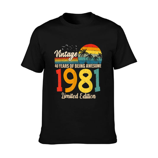 Vintage 1981 40th Birthday 40 Years Old Gift Men Women  Affordable Price T-Shirt