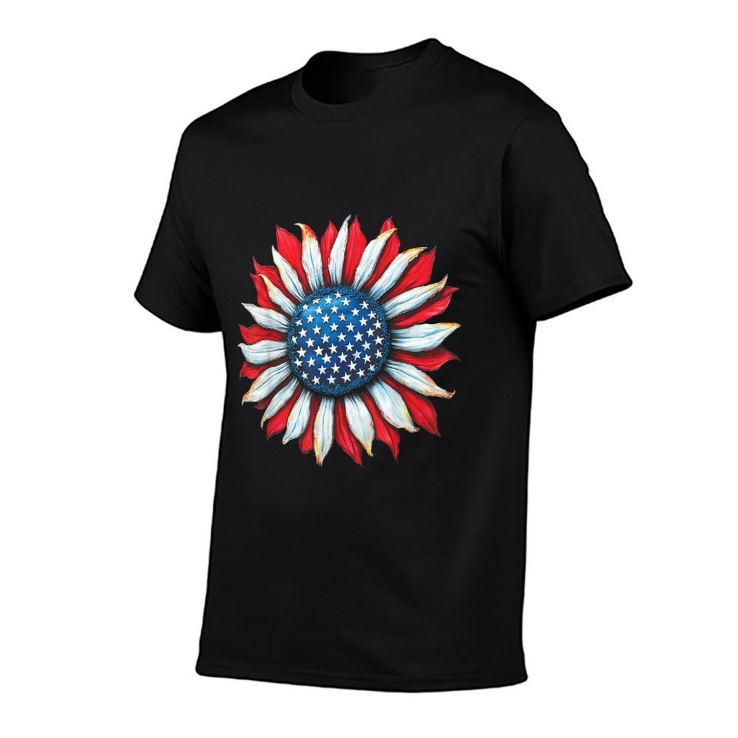 Sunflower American 4th of July Women Men Merica USA  Easy-care T-Shirt
