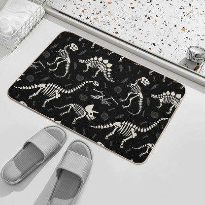 Dinosaur Fossils in Black Bath Mat