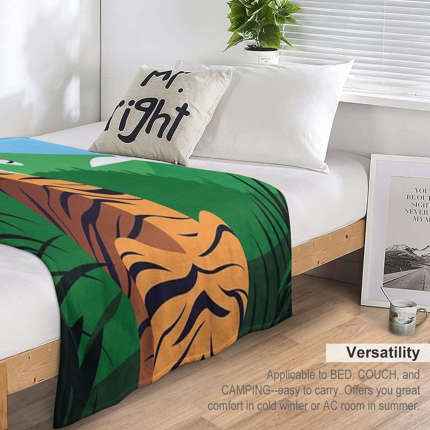 Tropical Tiger Throw Blanket