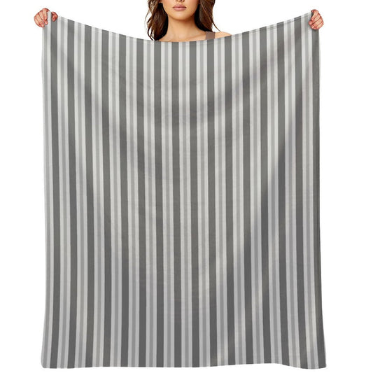 Soft Greys - Asymmetric Stripes Throw Blanket