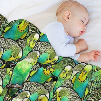 Budgie Pattern Throw Blanket