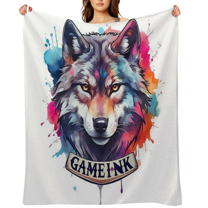 Gameink. Wolf Throw Blanket