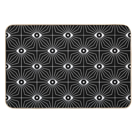 Electric Eyes - Black And White  Toxin-Free Bath Mat