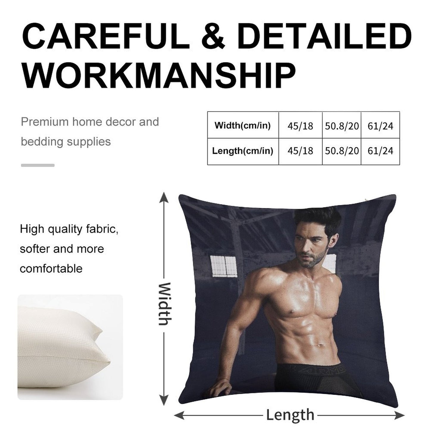 Tom Ellis Linen Throw Pillow Cover
