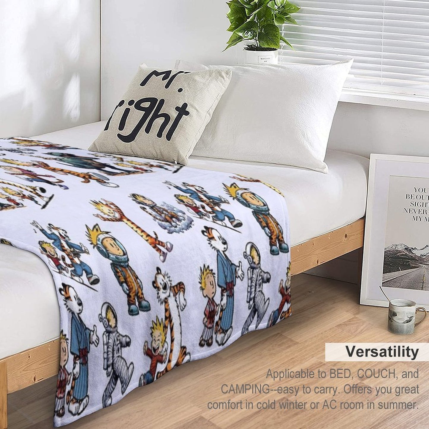 The World of Calvin And His Friendly Tiger Throw Blanket