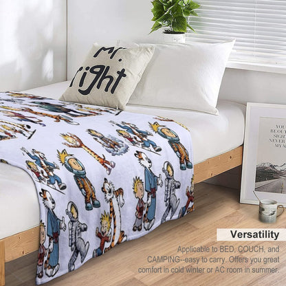 The World of Calvin And His Friendly Tiger Throw Blanket