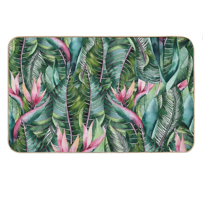 Tropical Banana Leaf Print Bath Mat