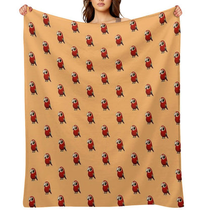 Cute Fat Macaw Throw Blanket
