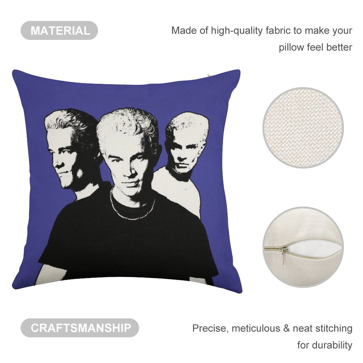 A Trio of Spike Linen Throw Pillow Cover