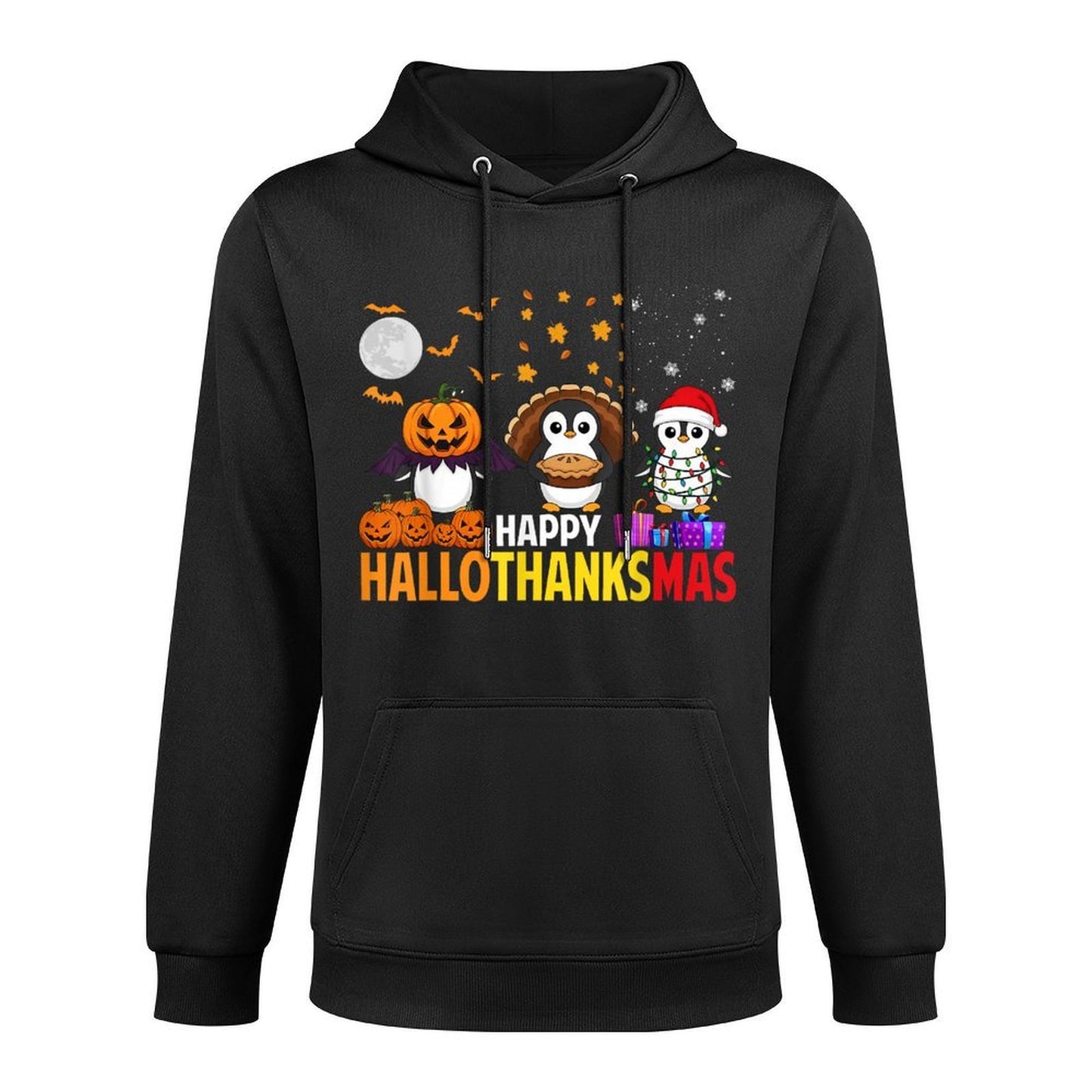 Penguin Christmas Halloween Costume Happy Hallothanksmas All-Day Comfort Hoodie