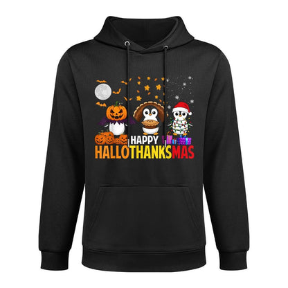 Penguin Christmas Halloween Costume Happy Hallothanksmas All-Day Comfort Hoodie